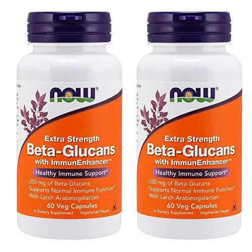 Beta-Glucans with ImmunEnhancer 60 VegiCaps (Pack of 2) Now FoodsAU supplements