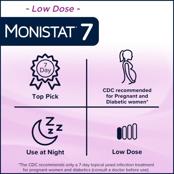 Monistat 7 Vaginal Cream with Tube Plus 7 Disposable Applicators, Anti-Fungal, For Most Vaginal Yeast Monistat Au supplements