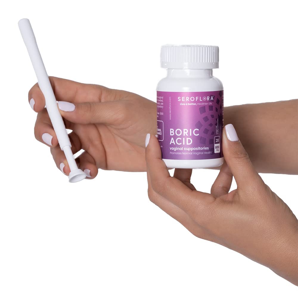 SEROVERA Seroflora Boric Acid Vaginal Suppositories 600 mg + Suppository Applicators Bundle SEROVERA Au supplements