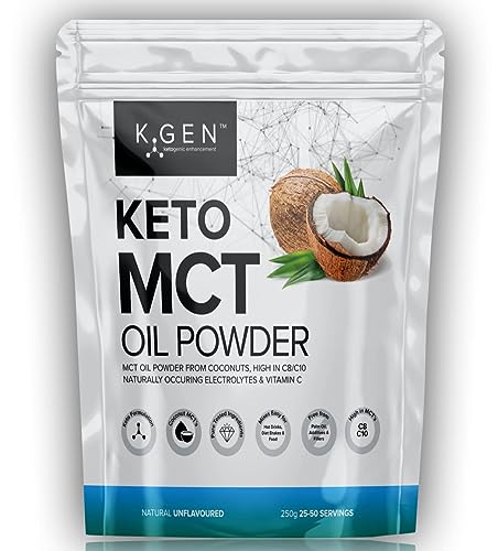 Keto MCT Oil Powder Pure Coconut MCT Keto Coffee Creamer | Premium Quality C8 Easily Absorbed & Digested - Ideal for Paleo & Vegan Diets K GEN ketogenic enhancementUS supplements