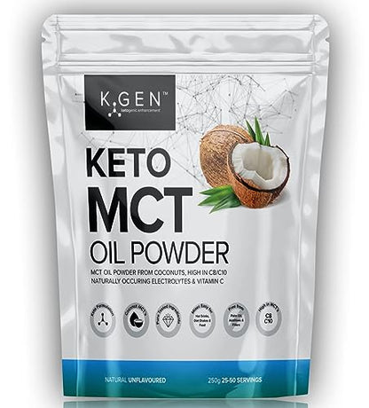 Keto MCT Oil Powder Pure Coconut MCT Keto Coffee Creamer | Premium Quality C8 Easily Absorbed & Digested - Ideal for Paleo & Vegan Diets K GEN ketogenic enhancementUS supplements