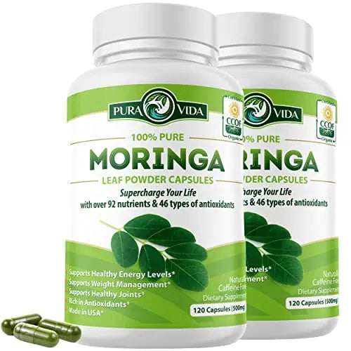 PURA VIDA MORINGA Moringa Capsules Single Origin Organic Moringa Powder. Moringa PURA VIDA MORINGAAU supplements