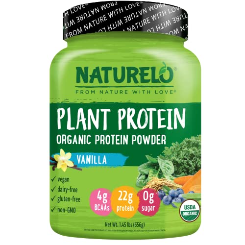 NATURELO Plant Protein Powder, Vanilla, 22g Protein - Non-GMO, 20 Ser NATURELO Au supplements