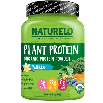 NATURELO Plant Protein Powder, Vanilla, 22g Protein - Non-GMO, 20 Ser NATURELO Au supplements