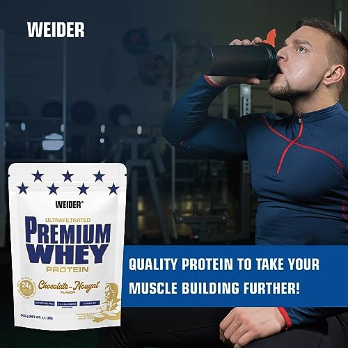 Weider Premium Whey (500g) Chocolate-Nougat Flavour. Ultrafiltrated Proteins from Whey Protein Weider Au supplements