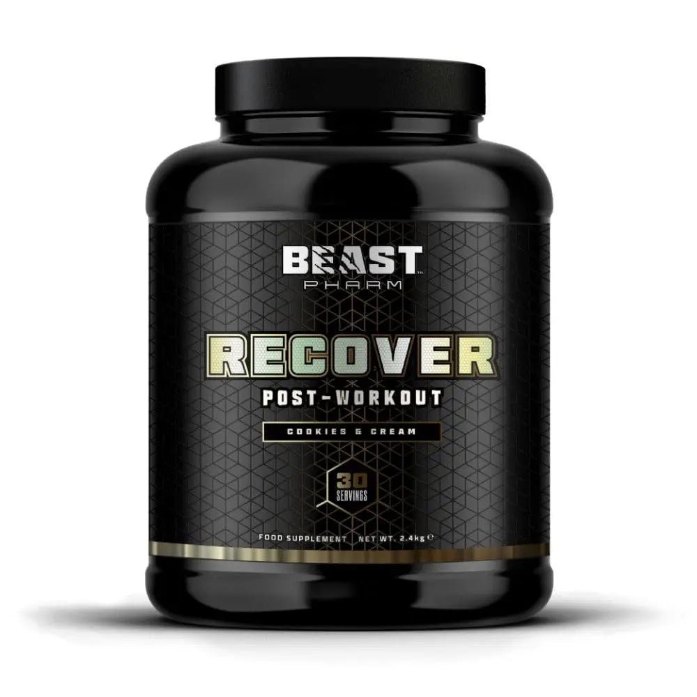 Beast Pharm | Recover Whey Protein Powder | 2.4kg/30 Servings | Cookies & Cream Beast Pharm uk supplements
