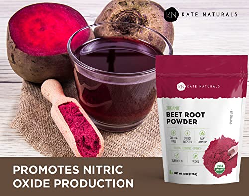 Kate Naturals Beet Root Powder for Baking & Smoothies (8oz) USDA Organic Beetroot Powder Kate NaturalsBuy Supplements Australia