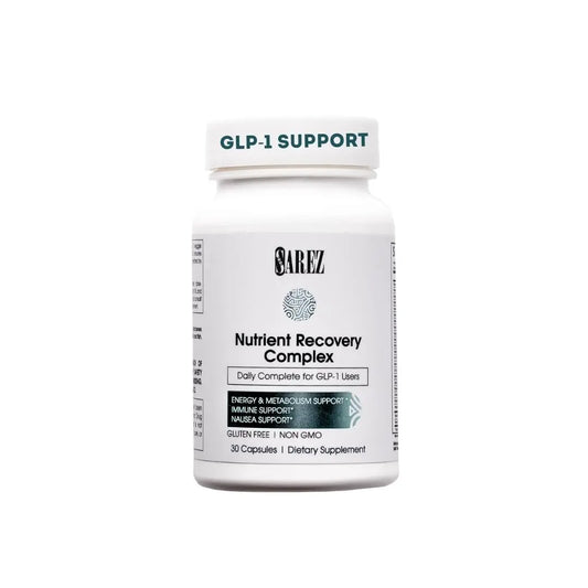 Sarez GLP-1 Support Capsules — Methylated Vitamins & Chelated Minerals — Energy, Metabolism, Hair & Daily Nutrient Support — with Ginger for Nausea — Gentle on Stomach — 30 Day Supply SarezAU supplements