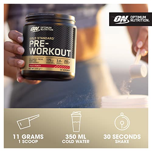 Optimum Nutrition Gold Standard Pre Workout Green Apple Flavoured Powder, 330g Optimum Nutrition Au supplements
