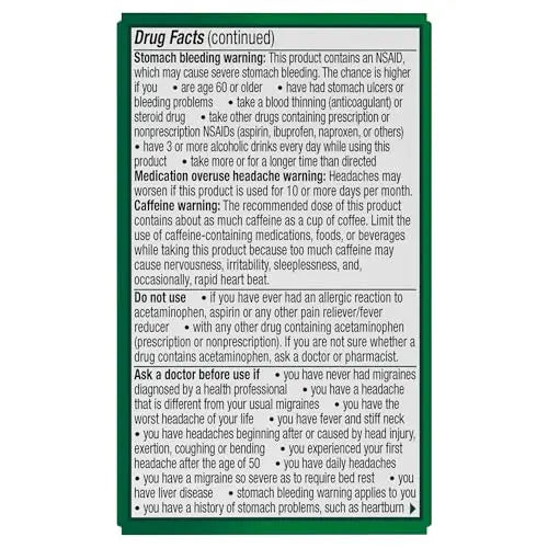 Excedrin Migraine Relief Caplets for Migraine Symptoms, Acetaminophen 250mg, Aspirin 250mg, Caffeine 65mg, Pain Reliever, 24 Count Excedrin Au supplements