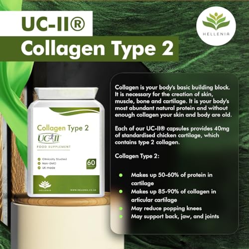 UC-II® Collagen Type 2-40mg - 60 Capsules | Joint Support | Manufactured in The UK Hellenia Au supplements