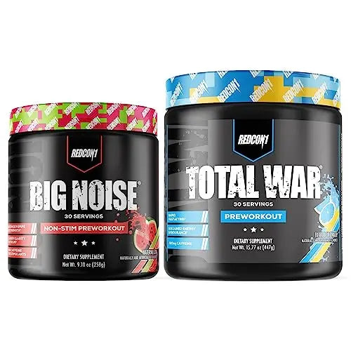 REDCON1 Total War Preworkout (Blue Lemonade) & Big Noise Non-Stim Preworkout Powder REDCON1AU supplements