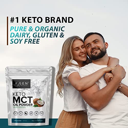 Keto MCT Oil Powder Pure Coconut MCT Keto Coffee Creamer | Premium Quality C8 Easily Absorbed & Digested - Ideal for Paleo & Vegan Diets K GEN ketogenic enhancementUS supplements