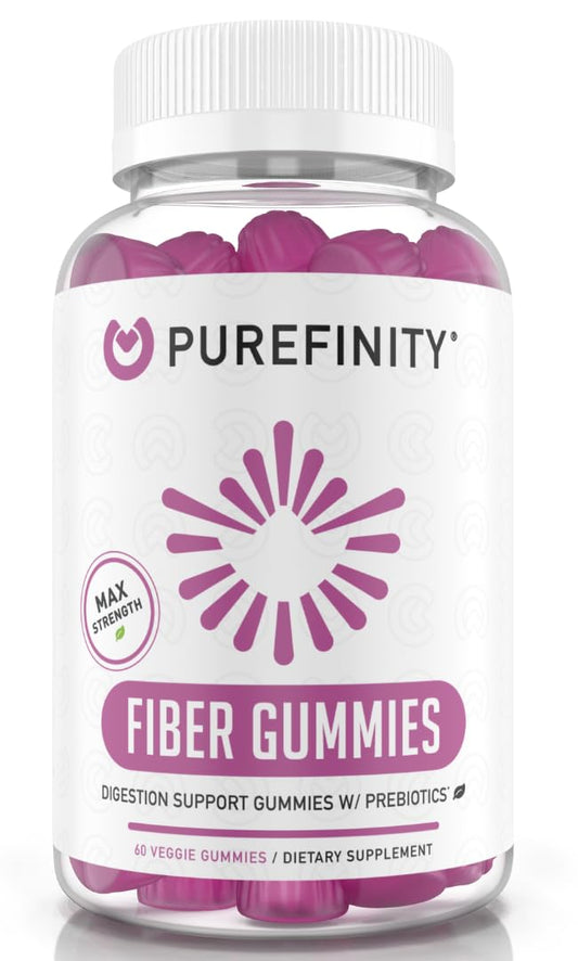 PUREFINITY Fiber Gummies for Adults with Inulin FOS from Chicory Root, Sugar Free Prebiotic Supplement for Daily Digestion PUREFINITYUS supplements