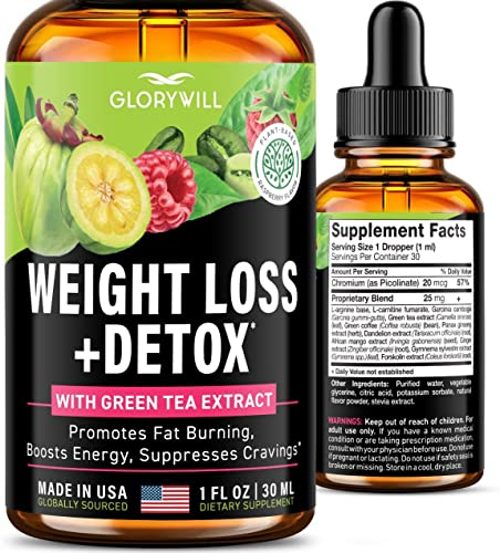 Weight Loss Drops Natural Detox Made in USA - Diet Drops for Fat Loss - Effective Appetite FQQF Au supplements
