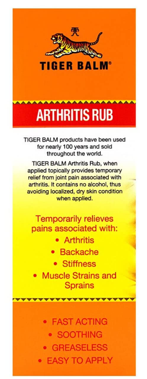 Tiger Balm Arthritis Rub, 4 Ounce -- 3 per case. Tiger Balm Au supplements