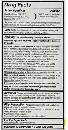 Yeast-Gard Advanced Homeopathic Suppositories 10 ea (Pack of 2) Perry Ellis Au supplements