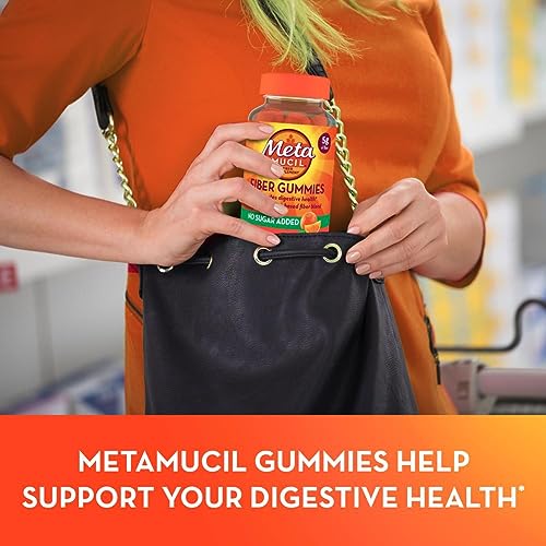 Metamucil Fiber Supplement Gummies, Sugar Free Orange Flavor, 5g Prebiotic Plant Based Metamucil Au supplements
