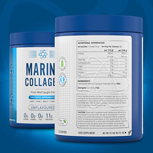 Applied Nutrition Marine Hydrolysed Collagen Powder from Wild Salmon - Protein for Health, Skin, Hair, Nails, Bones, Muscle & Joints Applied Nutrition Au supplements