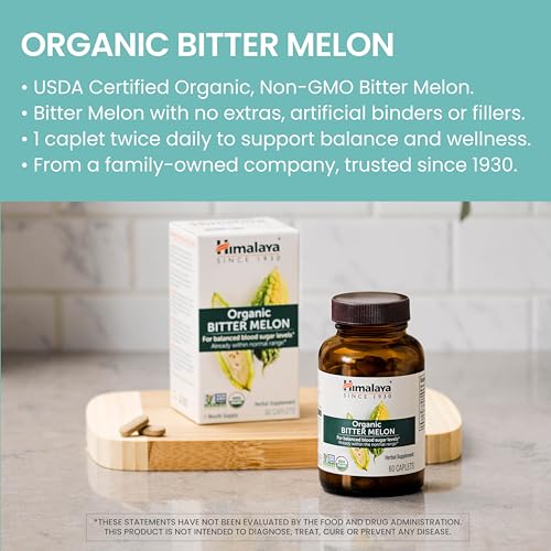 Himalaya Organic Bitter Melon for Glucose Metabolism, 660 mg, 60 Caplets, 1 Month Supply Himalaya Au supplements
