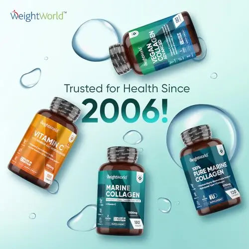 Hydrolysed Marine Collagen Tablets 1800mg - Collagen Supplements for Skin, Hair, and Slumber- for Men & Women WeightWorld uk supplements