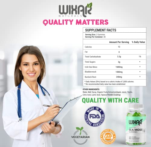 WIXAR NATURALS Sea Moss Gummies - Natural Irish Sea Moss and Bladderwrack WIXAR NATURALS Au supplements
