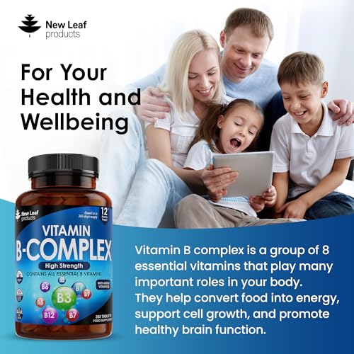 Vitamin B Complex - 365 Small Tablets (One Year Supply) High Strength All 8 B Vitamins NEW LEAF PRODUCTS Au supplements