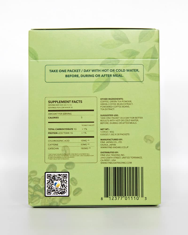 Fine USA Green Tea & Coffee | Clean Energy & Focus | Boost Metabolism | Catechins FINE USA Au supplements