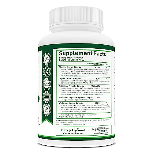Purely Optimal Premium Digestive Enzymes Plus Prebiotics & Probiotics - for Better Digestio Purely Optimal Au supplements