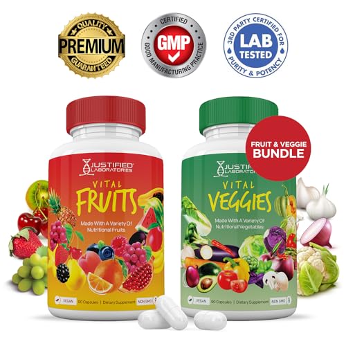 (4 Pack) Vital Fruits and Veggies Supplement Whole Food Red & Green Superfoods Justified Laboratories Au supplements