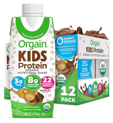 Orgain Organic Kids Nutritional Protein Shake, Chocolate - Kids Snacks with 8g Dairy Orgain Au supplements