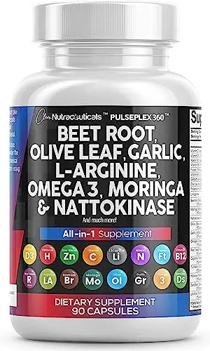 Beet Root Capsules 6000mg Olive Leaf 6000mg Nattokinase 4000 FU Clean Nutraceuticals uk supplements