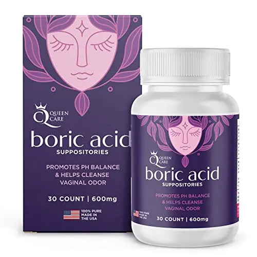 Queen Care - Boric Acid Suppositories, Boric Acid Suppositories for Feminine Care, Safe & All-Natural pH Queen CareAU supplements