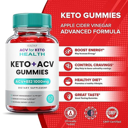 (2 Pack) Acv for Keto Health Gummies - Official Formula, Vegan - Acv for Keto Health Gummies HealthlyUS supplements