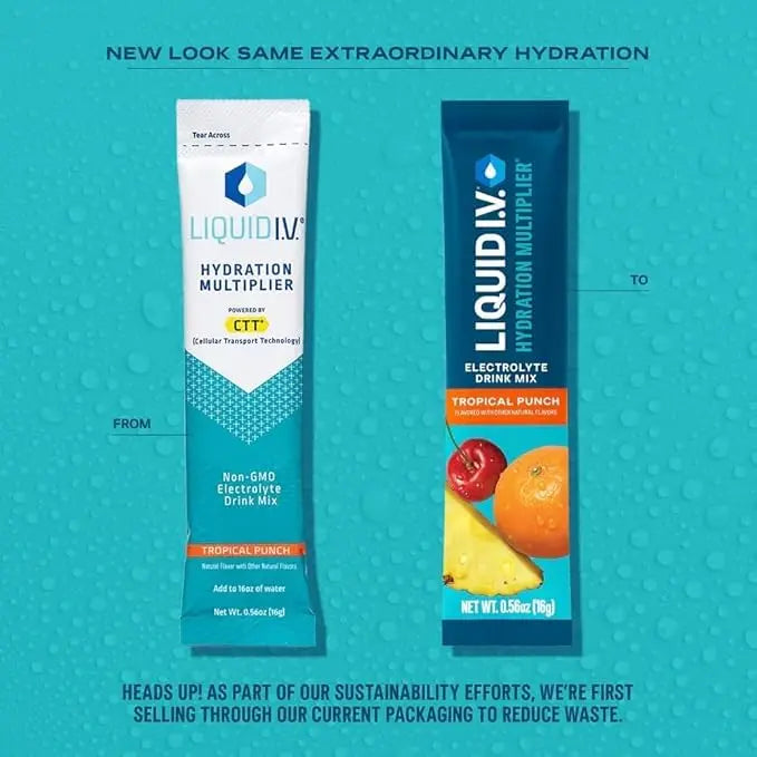 Liquid I.V.® Hydration Multiplier - Tropical Punch | Electrolyte Powder Drink Mix | 3 Pack (48 Servings) Liquid I.V. Au supplements