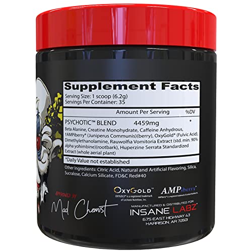 Insane Labz Psychotic, High Stimulant Pre Workout Powder, Extreme Lasting Energy Insane Labz Au supplements