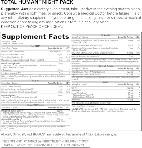ONNIT Total Human Adult Multivitamin Comprehensive Capsule Packs with Day and Night Support, Daily Vitamin Packs for Men and Women, Dietary Supplement Capsules, 30-Day Supply, 60 Packs ONNIT Au supplements