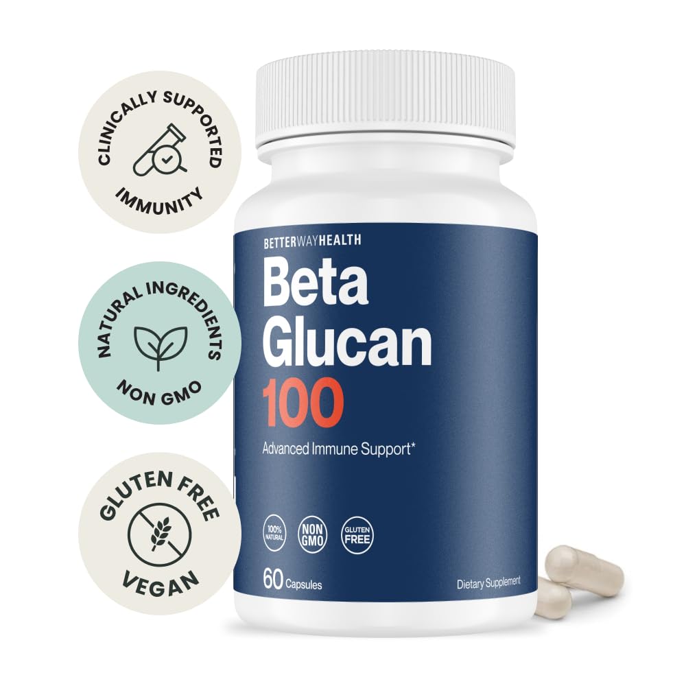 Better Way Health™ - Advanced Immune Readiness - Highly Purified 1,3/1,6 Beta Glucan 100 - Clinically Tested Immune Defense - 100mg/60 Capsules Better Way Health Au supplements