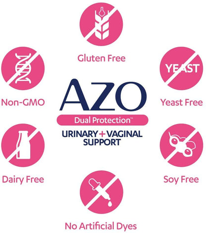AZO Boric Acid Vaginal Suppositories, 30 Count + AZO Dual Protection, 30 Count, Urinary + Vaginal Support* AZOUS supplements