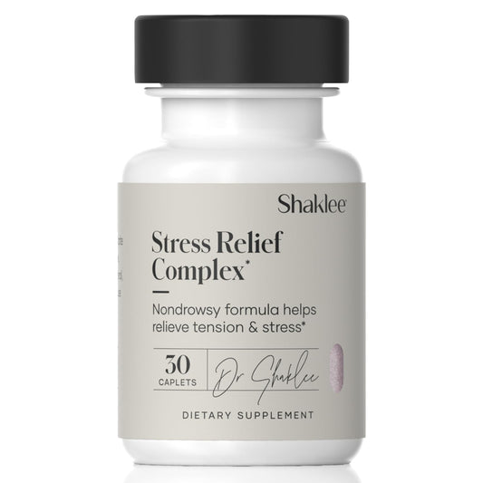 Shaklee - Stress Relief Complex - Calming Blend of L-theanine, Ashwagandha, Beta-sitosterol, and L-tyrosine - Promotes Relaxation without Drowsiness - 1 Caplet Daily - Adults Supplement - 30 Caplets ShakleeAu supplements