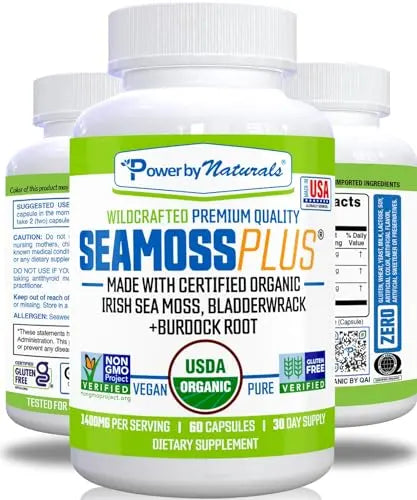 Power By Naturals Sea Moss Plus - USDA Certified Organic Wildcrafted Irish Power By NaturalsAU supplements