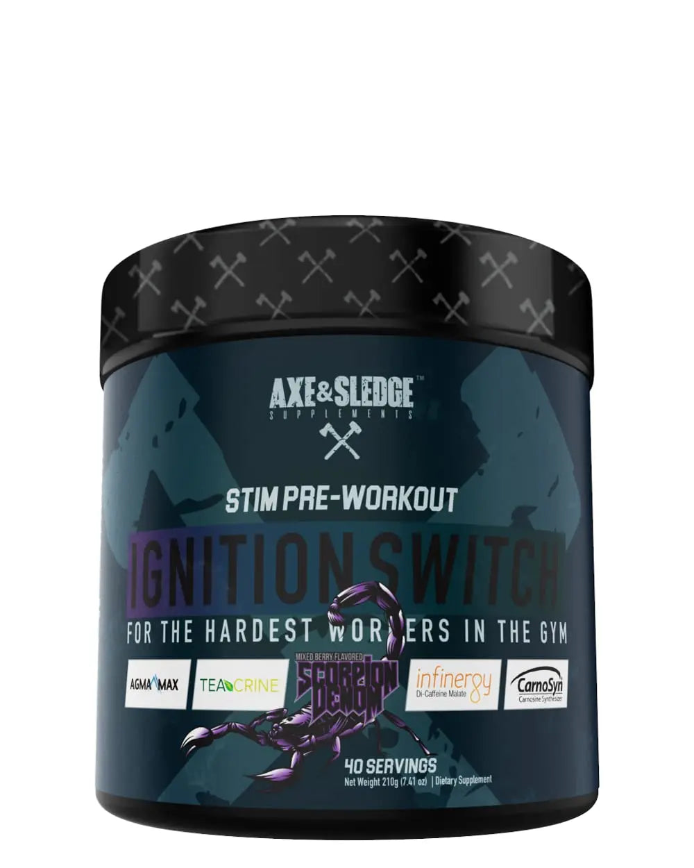 Ignition Switch Pre-Workout with CarnoSyn, TeaCrine, Infinergy, and AgmaMax, Long Lasting Axe & Sledge uk supplements