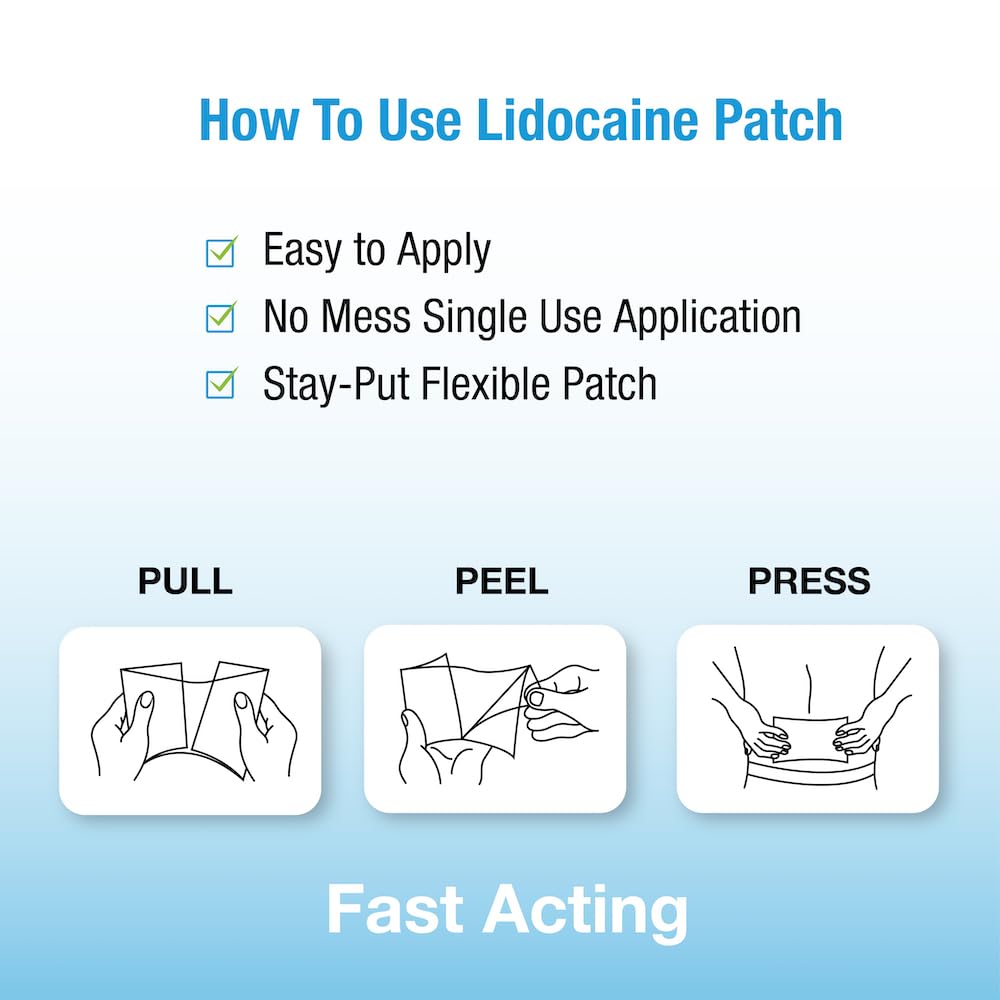 Puregen Labs Lidocaine 4% Numbing Patch - Total 60 Patches Maximum Strength | Fast Acting Temporary Relief of Aches | Back, Neck, Shoulders, Elbows and Knees P Puregen Labs Au supplements