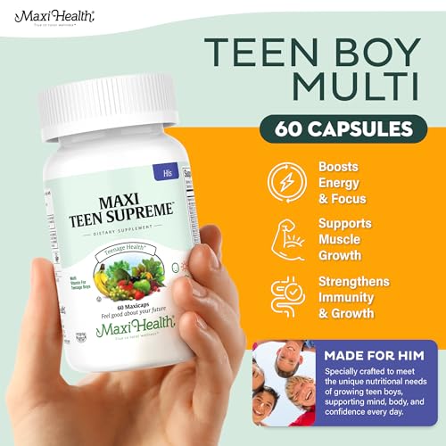 Teen Vitamins for Boys 12-17 - Teen Multivitamin Supreme with D3, Iron, Calcium, Biotin, Digestive Enzymes Maxi Health Au supplements