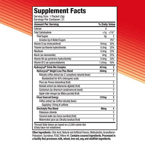 Hydroxycut Drink Mix Weight Loss Supplements, Lemonade, 21 Count (Pack of 1) Hydroxycut Au supplements