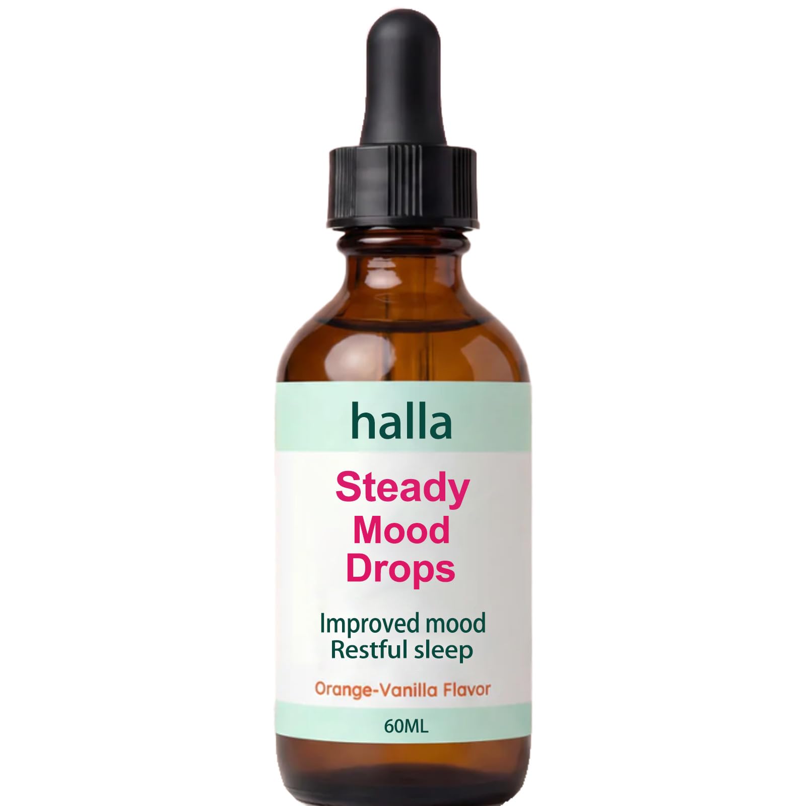 Halla Steady Mood Drops, with Saffron Extract – Fast Absorption Cognitive & Emotional Balance Supplement – Advanced Brain Nutrient Blend – Orange Vanilla Flavor, 2 fl oz DFTLUUE Au supplements