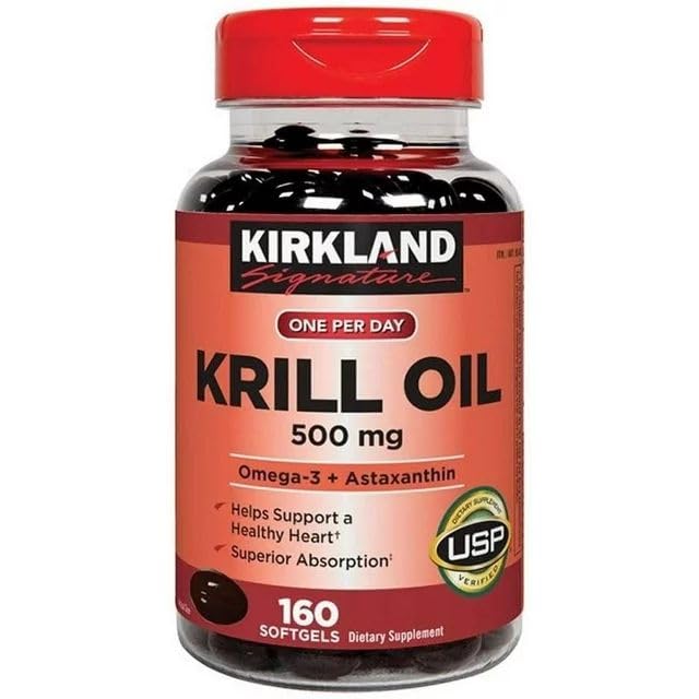 Kir-kland Signature Krill Oil 500 Milligram 160 Softgels healthsupps.co.uk Au supplements