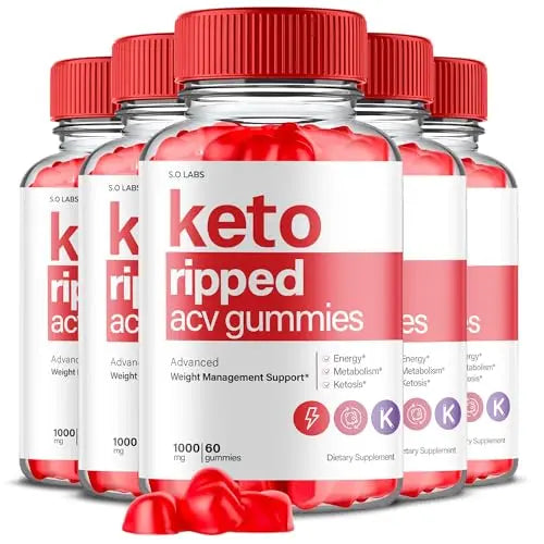 (5 Pack) Keto Ripped ACV Gummies, Keto Ripped ACV Gummies Advanced Weight Loss S.O LabsUS supplements