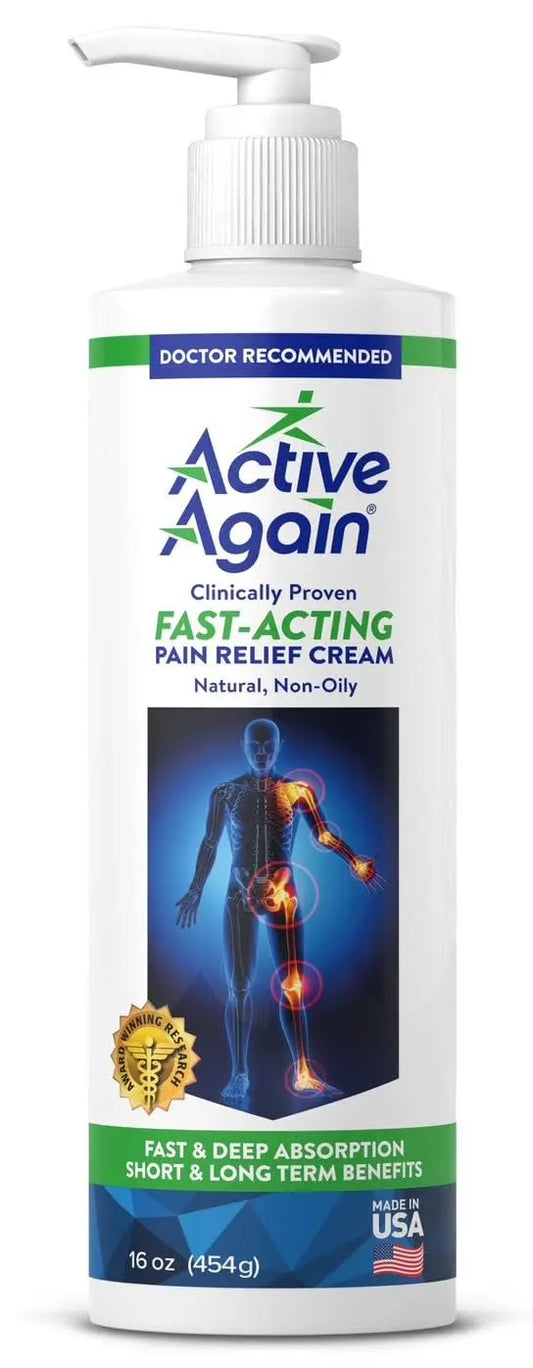 ACTIVE AGAIN Hope Science Cream, 16oz | for Joint Health, Pain Relief, and Mobility, Muscle, Back, Knee, Shoulder | Fast Acting | Made in USA ACTIVE AGAINAU supplements
