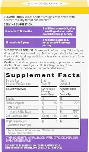 Motrin and Zarbee’s Essentials for Infants Infants' Concentrated Liquid Medicine Drops with Ibuprofen and Zarbee's Baby Coughⱡ Syrup + Immune with Organic Agave + Zinc Motrin Au supplements
